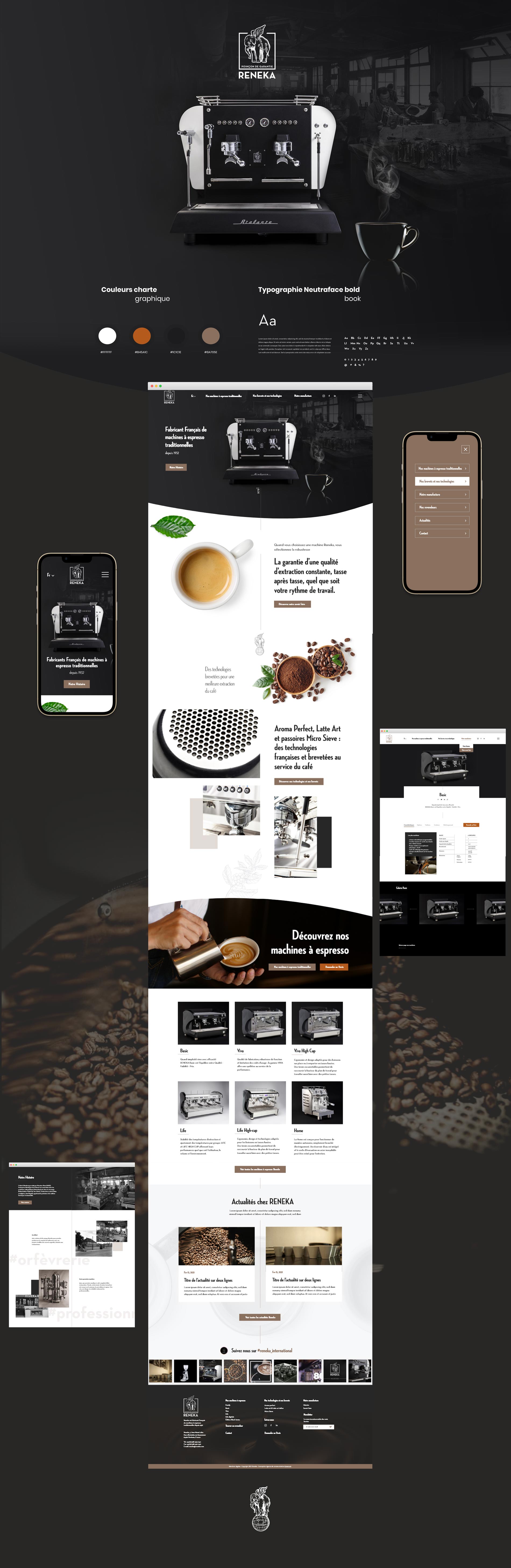 reneka, machine espresso web design